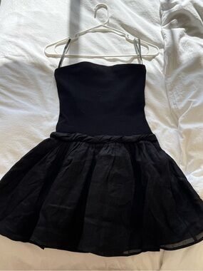 daphne black sleeved mini dress Vestido Mini Daphne Collared Shirt - Negro
